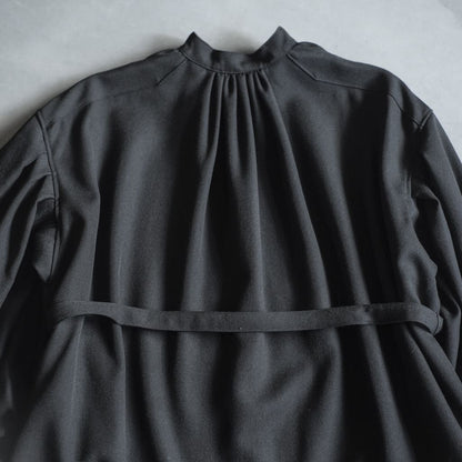 TUSCAN DRESS - WOOL SERGE - BLACK