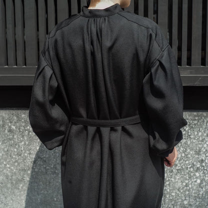 TUSCAN DRESS - WOOL SERGE - BLACK