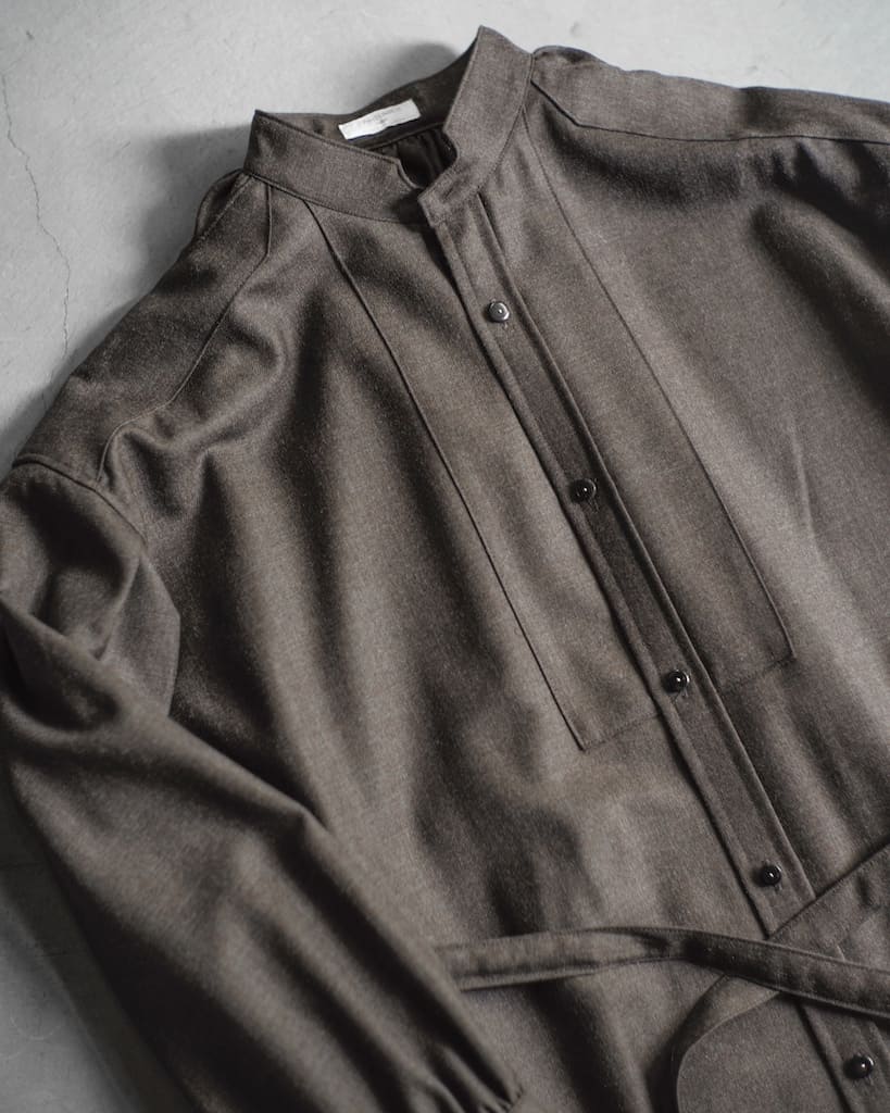 TUSCAN DRESS - WOOL SERGE - BROWN