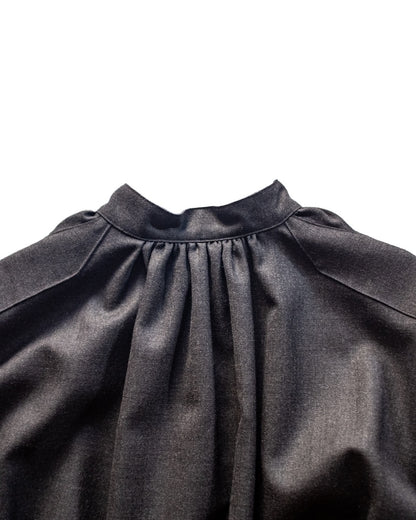 TUSCAN DRESS - WOOL SERGE - CAHRCOAL