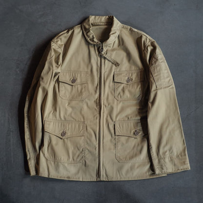 USN FLIGHT JACKET - COTTON POPRIN - BEIGE & NAVY