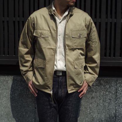 USN FLIGHT JACKET - COTTON POPRIN - BEIGE & NAVY