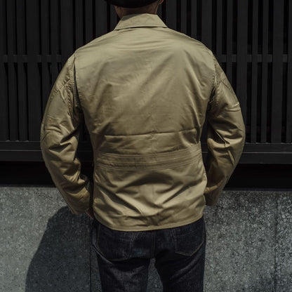 USN FLIGHT JACKET - COTTON POPRIN - BEIGE & NAVY