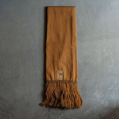 VICUNANDINA STOLE LARGE - ALPACA × COTTON - BROWN ＆ WHITE