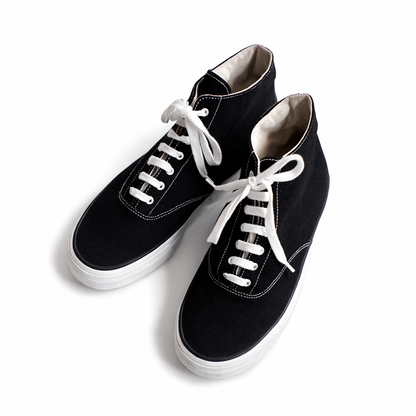 WAKOUWA HIGH CUT - BLACK CANVAS - WHITE SOLE