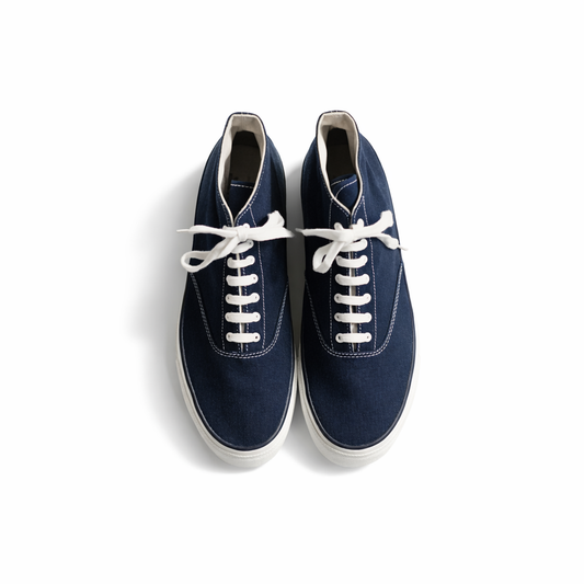 WAKOUWA HIGH CUT - NAVY CANVAS - WHITE SOLE