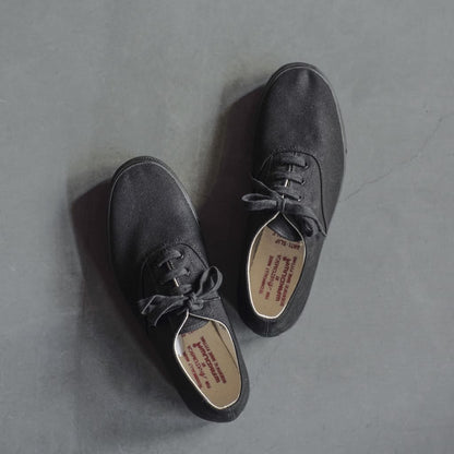 WAKOUWA LOW CUT SAPPORO LIMITED - BLACK CANVAS - BLACK SOLE